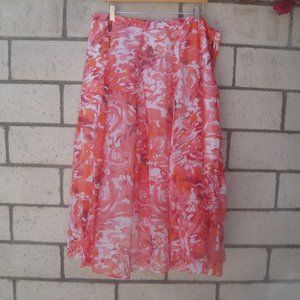 Coldwater Creek Skirt Dopamine Bright Colorful Cotton-Silk Midi XL